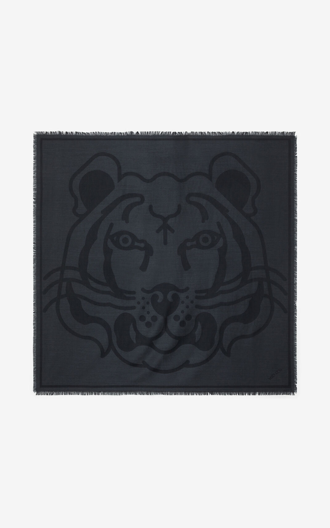 Kenzo K Tiger wool Bandana Tørklæde Dame - MørkeGrå DK-660407